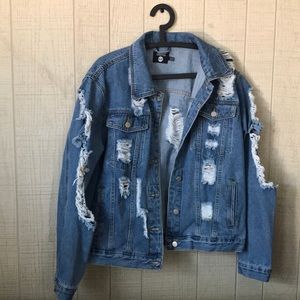 Vintage ripped Jean Jacket by Boohoo